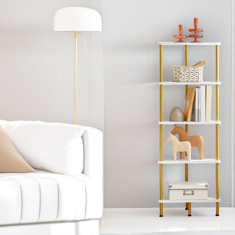 Corner bookshelf deals gold